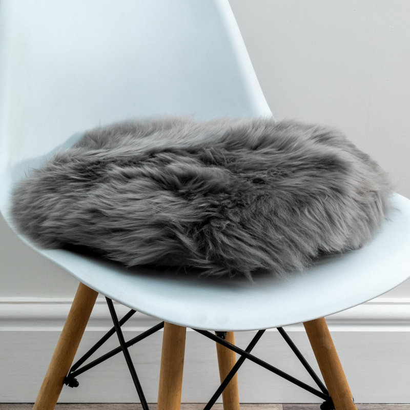 Sheepskin Chair Pad Cushion, Grey