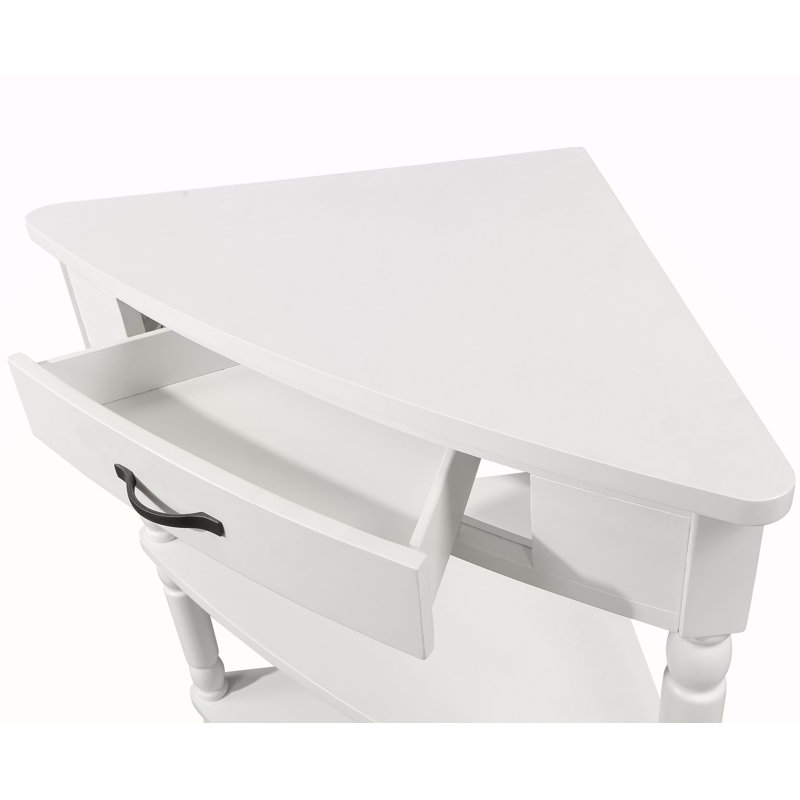 Petite table de coin 33,8 po, Blanc lait