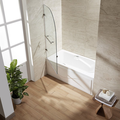 Porte de baignoire sans cadre à charnières l 34 po x H 57,38 po Orion