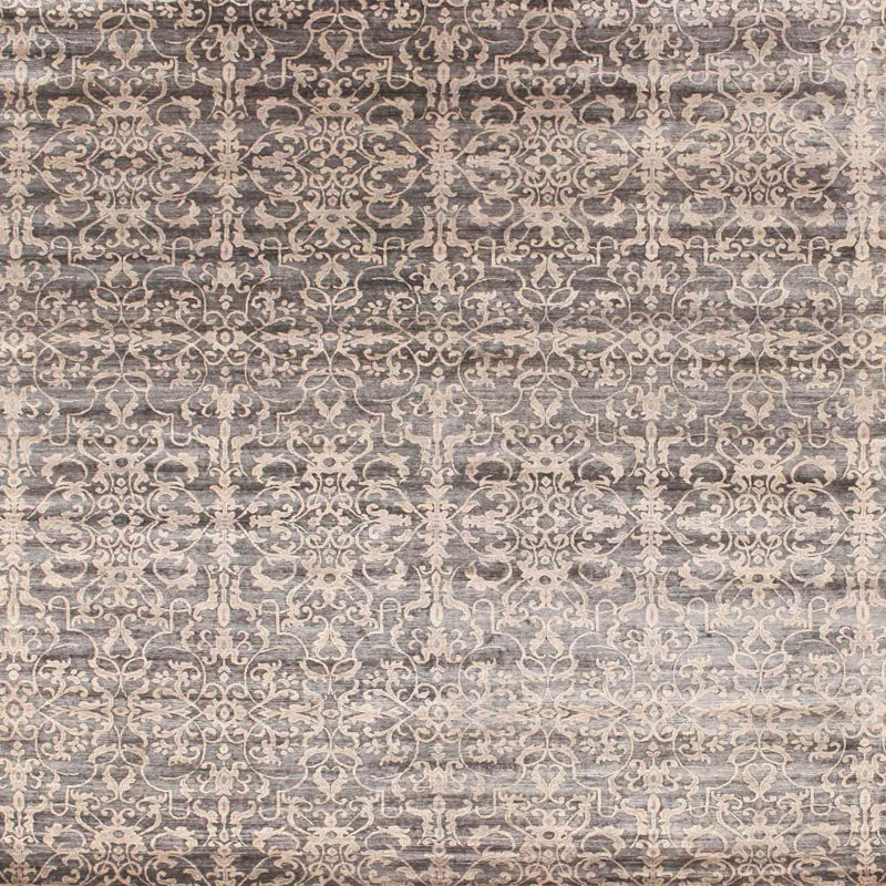 Tapis gris zone contemporaine, Carré 6 pi
