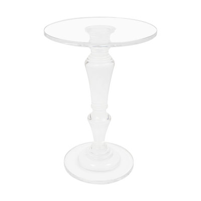 Modern Clear Acrylic Side Table Round End Table For Living Room Bedroom Office