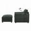 Fauteuil d'appoint en tissu chenille avec repose-pieds de rangement, support de téléphone réglable, chargeur USB, poches de rangement latérales-1045064896
