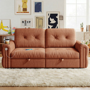 77" Multi-Functional Convertible Sleeper Sofa Bed with USB Charging Ports & Cup Holders, Loveseat for Living Room, Small Spaces, Guest Room