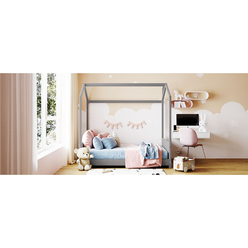 Lit double en velours, Lit double, Gris