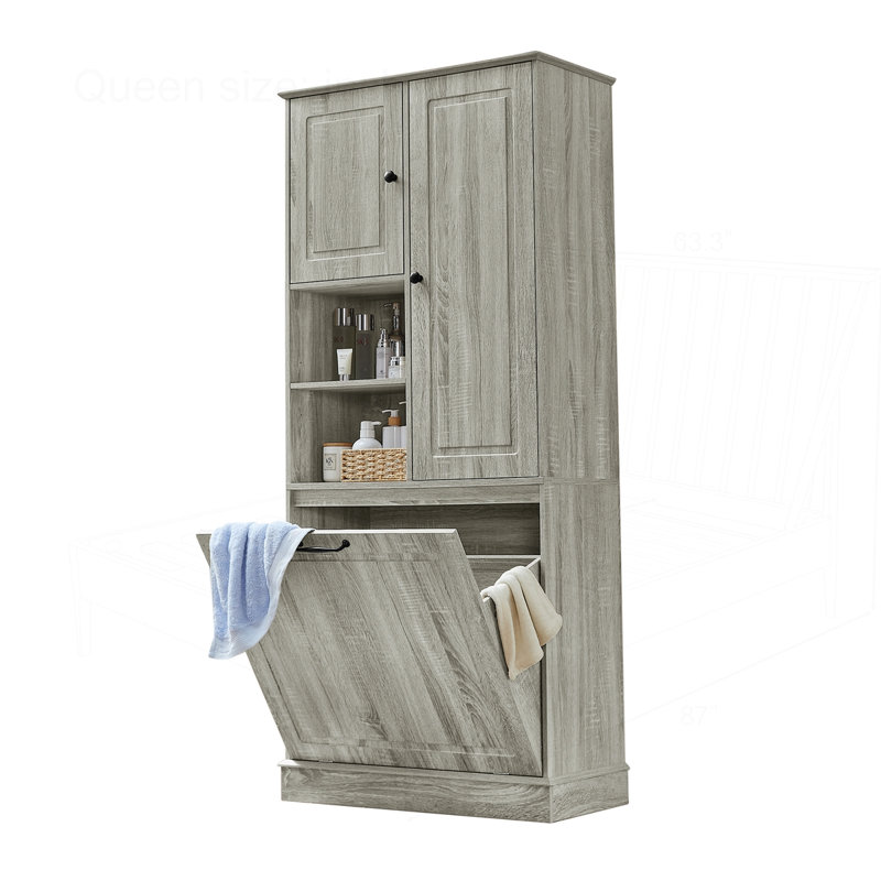 Grande armoire de rangement avec tablettes réglables, Chêne