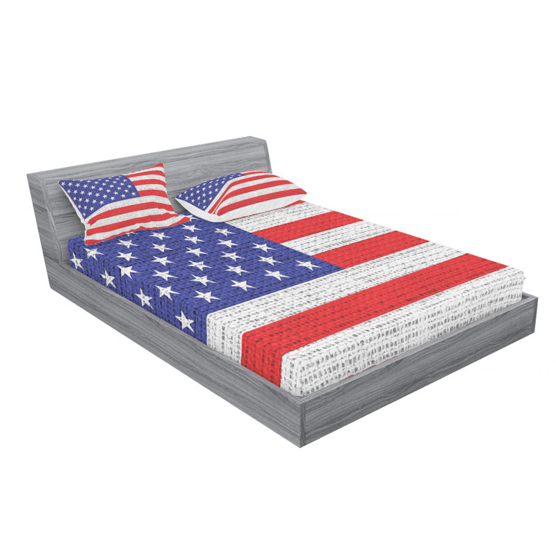 Microfiber Striped Sheet Set, Queen Sheet Set with Fitted Sheet