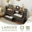55.12"W Modern 6 Drawer Dresser Chest, Wide Double Dresser With Light, Vintage Farmhouse Wood Closet Dresser Storage Organizer, French Country Chest of Drawers for Bedroom, TV Stand for Living Room-1608785326