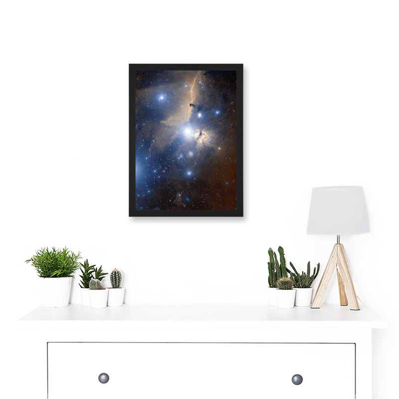 Space Telescope Stars Orions Belt Flame Nebula Universe - Single Picture Frame Print