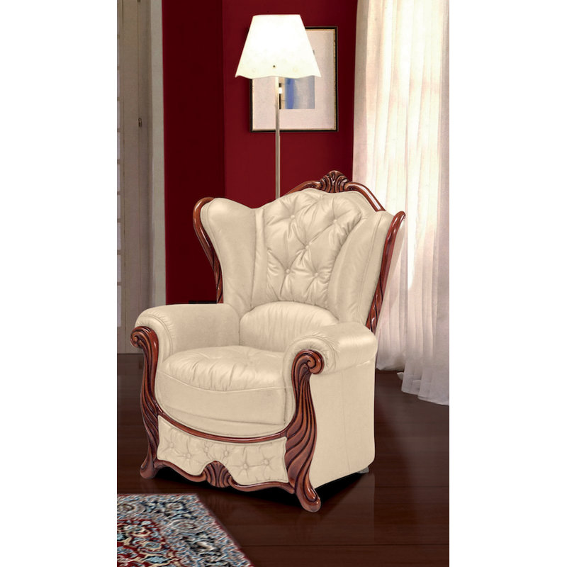 Dodgen Faux Leather Wingback Chair, Toffee