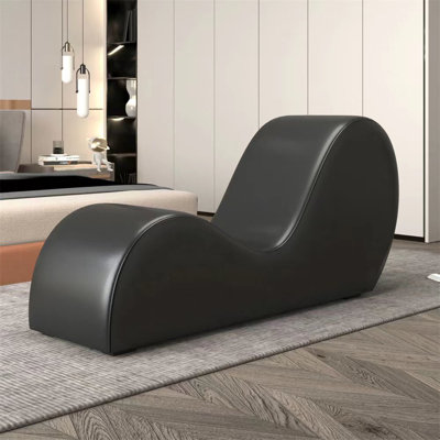 Quante Vegan Leather Yoga Chaise Lounge, Yoga Chairs For Adults Stretching Exercising Relaxing, Yoga Chair For Living Room, by Hokku Designs