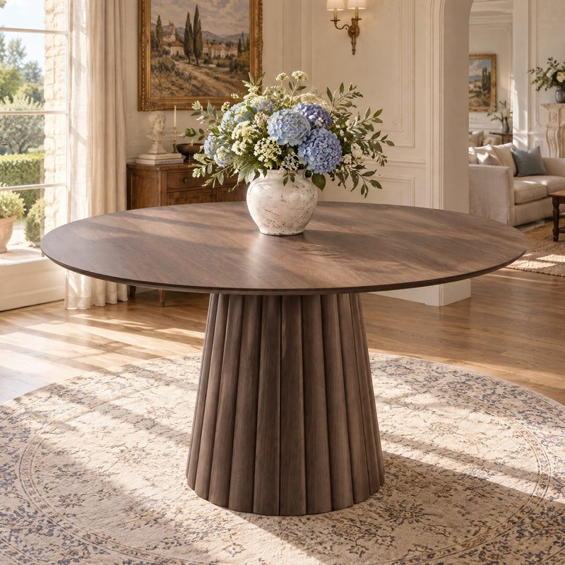 Table de salle à manger en bois massif, H 30 po x L 46 po x l 46 po, Walnut