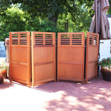 Paravent d'extérieur pliant en bois brun 4 pi x 9 pi