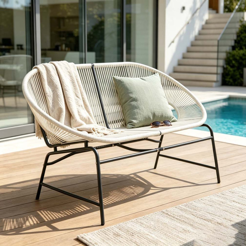 Canapé d'extérieur 52 "Paito, Ivoire blanc