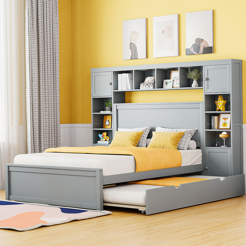 All-In-One Bed With Integrated Cabinet, Shelf And Sockets, Offering Ample Storage And Convenient Charging For A Comfortable Sleep