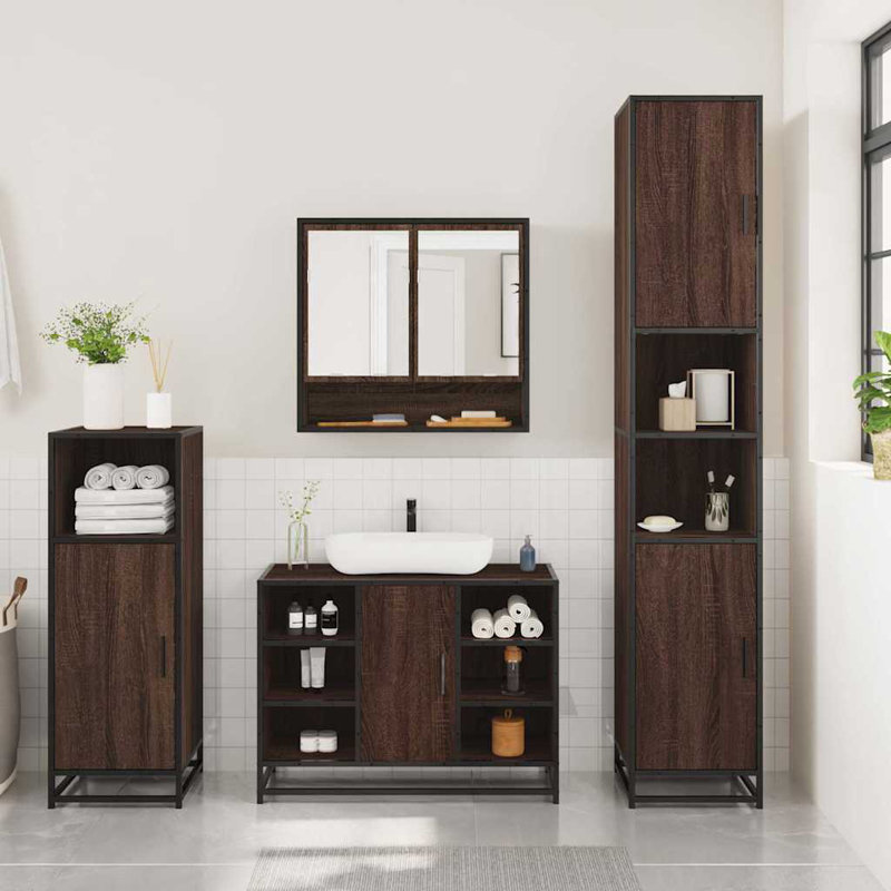 Stefaun Bathroom Suite, Brown Oak