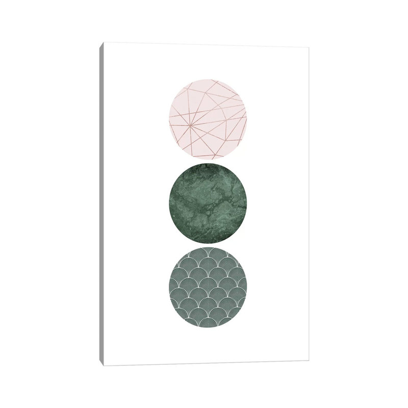 Evergreen Blush Geo III 1 Piece Wall Art on Canvas, 101.6 cm H x 66.04 cm W x 1.91 cm D, Wrapped Canvas