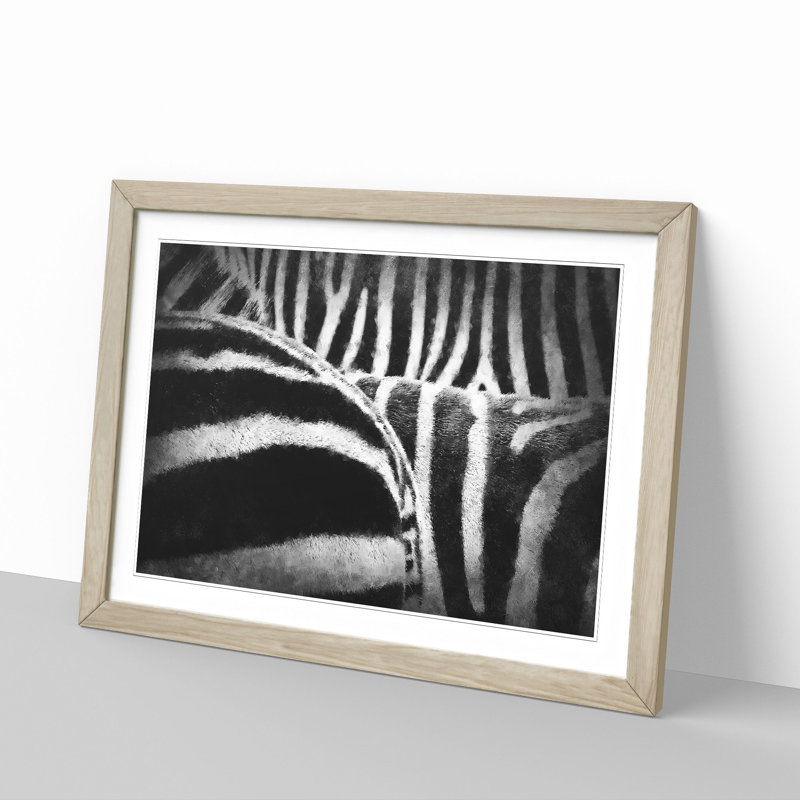 The Stripes of the Zebra - Picture Frame Painting Print, Oak Framed, 62cm H x 87cm W x 2cm D