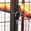 Cage pour animal de compagnie de 4 étages, cage à lapin avec échelle, roues verrouillables et plateau amovible, noir et orange
