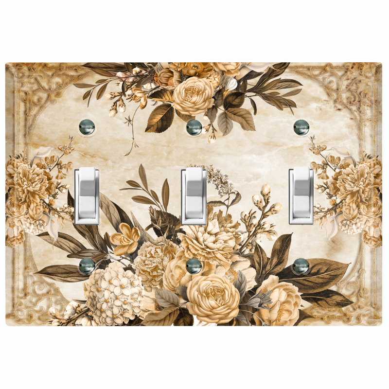Plaque murale 3 lumières Vintage Rose, Brun