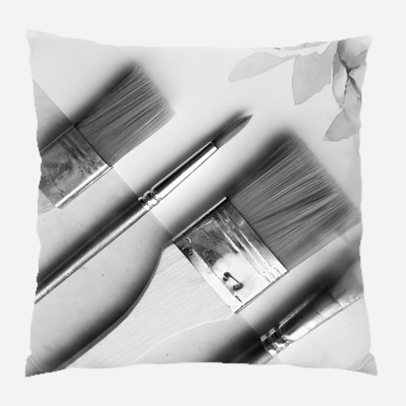 Coussin décoratif brosses Piggott, Microsuède, Intérieur