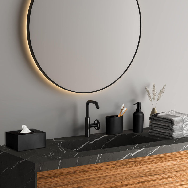 Rectangular Tissue Box Cover – Heavy Facial Tissue Box Cover With Modern Matte Black Finish – Matte Black Collection