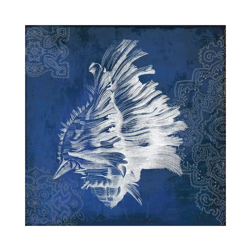 Navy Shell II by PI Studio - Wrapped Canvas Print, 93.98 cm H x 93.98 cm W x 3.175 cm D