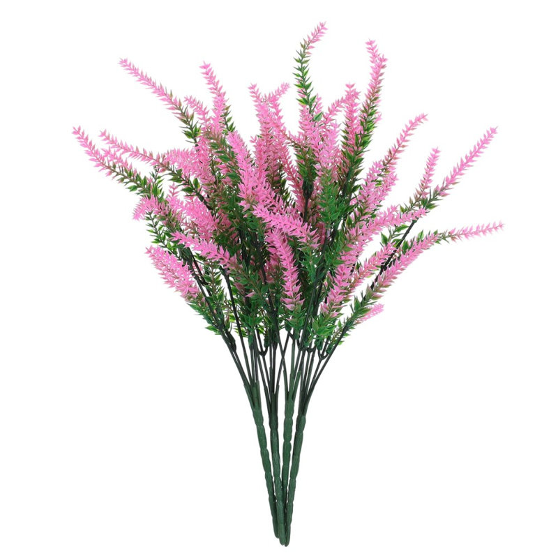 4 bouquets de fleurs de lavande artificielles, Rose