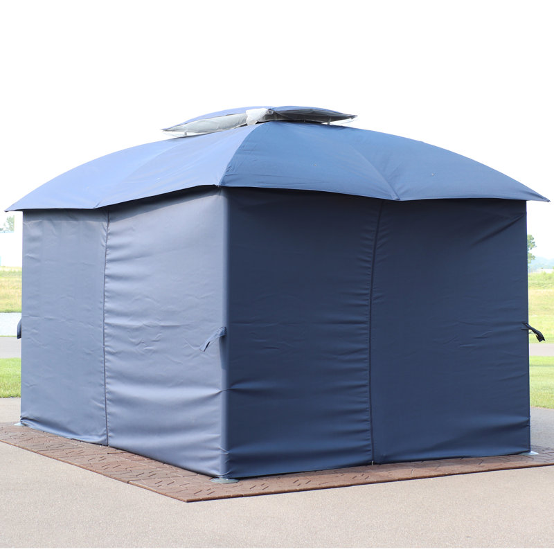 Navy Polyester 4-Piece Gazebo Sidewall Set for 10' x 13' Patio