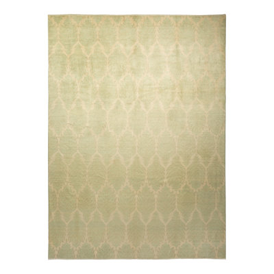 One-of-a-Kind 8' 10" X 12' 3" 2010s Wool Area Rug in Green