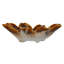 Small Stoneware Flower Plate with Rustic Glaze