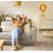65'' Modern Tripod Floor lamp with Glass Shade，Gold Standing Lamp with LED Bulb for Living Room