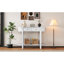 TREXM Elegant Retro Console Table With Curved Design And Smooth Glaze For Entryways, Living Rooms And Hallways (Antique White)