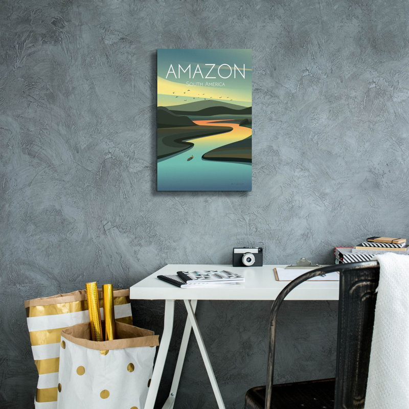 «Amazon» par Omar Escalante, art mural sur toile, H 18 po x l 12 po x P 0,75 po
