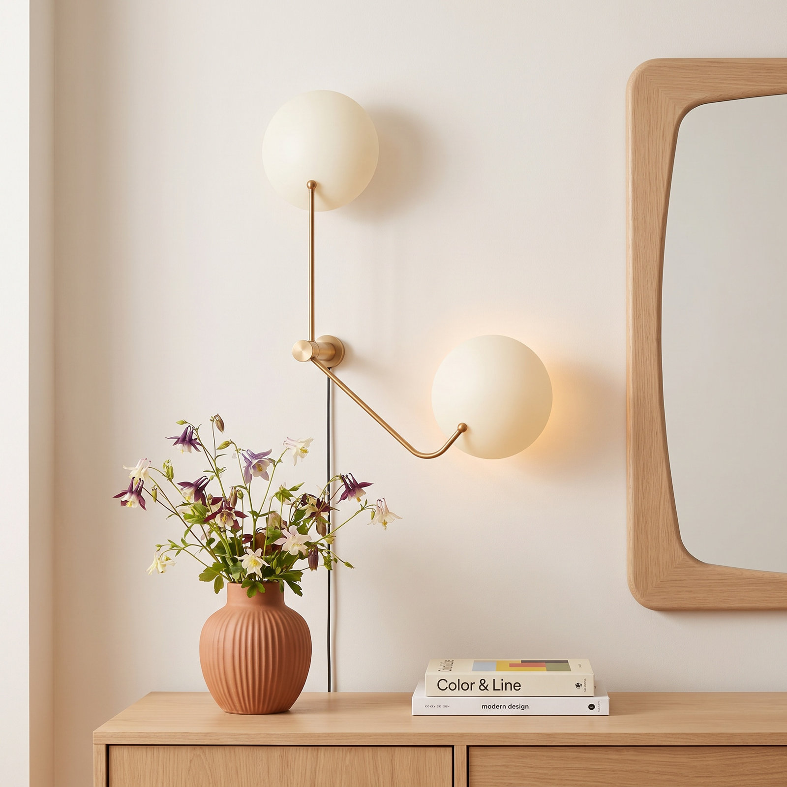 2-Light Armed Sconce, Soft Sand