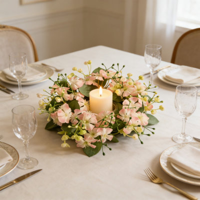 Printemps et été, guirlandes de fleurs artificielles, mini-bougie de mariage floral, couronne de mariage, centre de table, décoration de porte de fête
