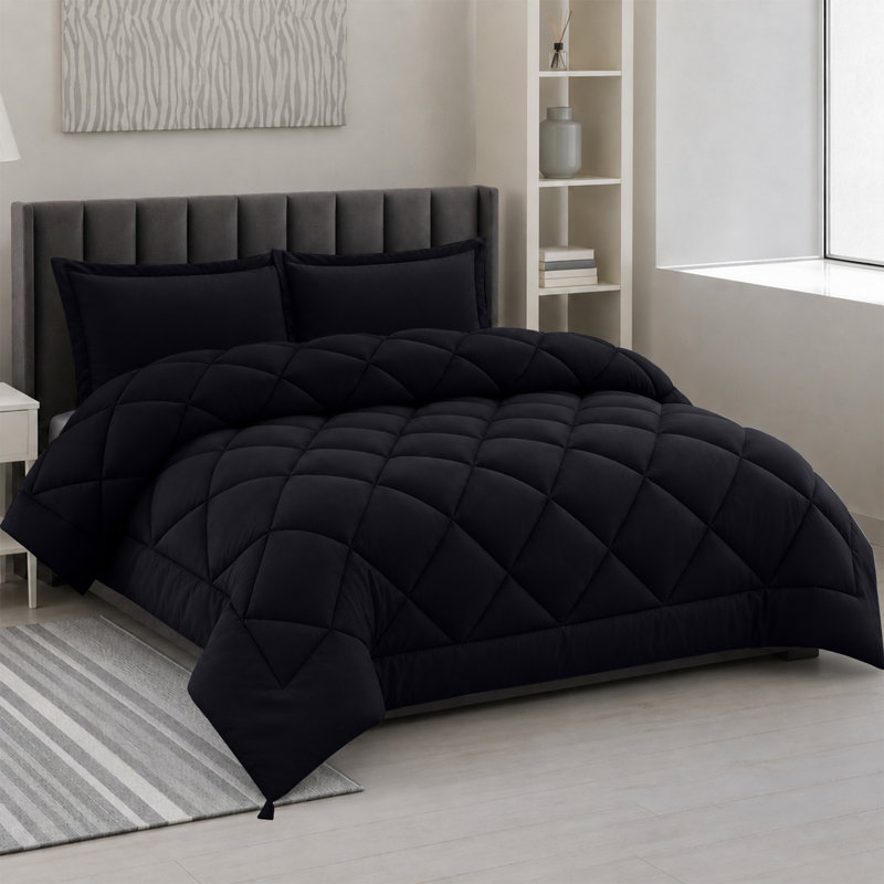 Ensemble d'édredon réversible en duvet synthétique microfibre en duvet synthétique 3 pièces toutes saisons avec taies décoratives