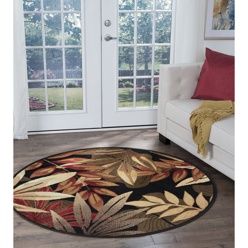 Beauford Floral Indoor Rug, Round 5'3"
