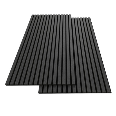 2 panneaux muraux en bois de 47,4 po x 23,6 po, panneaux d'insonorisation décoratifs pour murs et plafonds, conception à lattes 3D