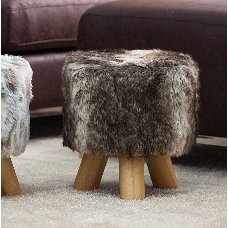 Wideman 33cm Wide Round Animal Print Standard Ottoman