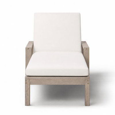 5-Position Adjustable Outdoor Reclining Chaise Lounge with Plush Foam Cushion, Weather Resistant Patio Seating