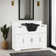 Shampoo Sink with Storage Cabinet and Drawer, Backwash Shampoo Bowl with Sprayer for Barber Salon Shop