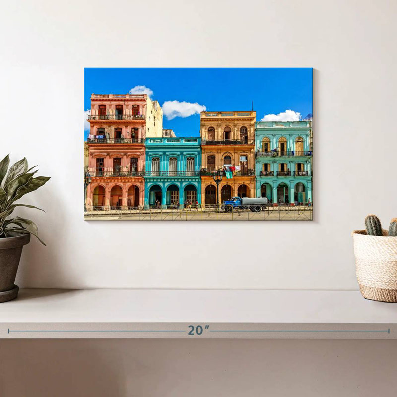 Lilie Multicoloured Cuban Houses, 8" H x 12" W