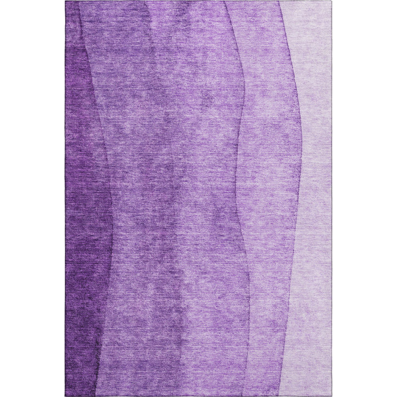 Premium Machine Washable Prisco Purple Rug, Rectangle 8' x 10'