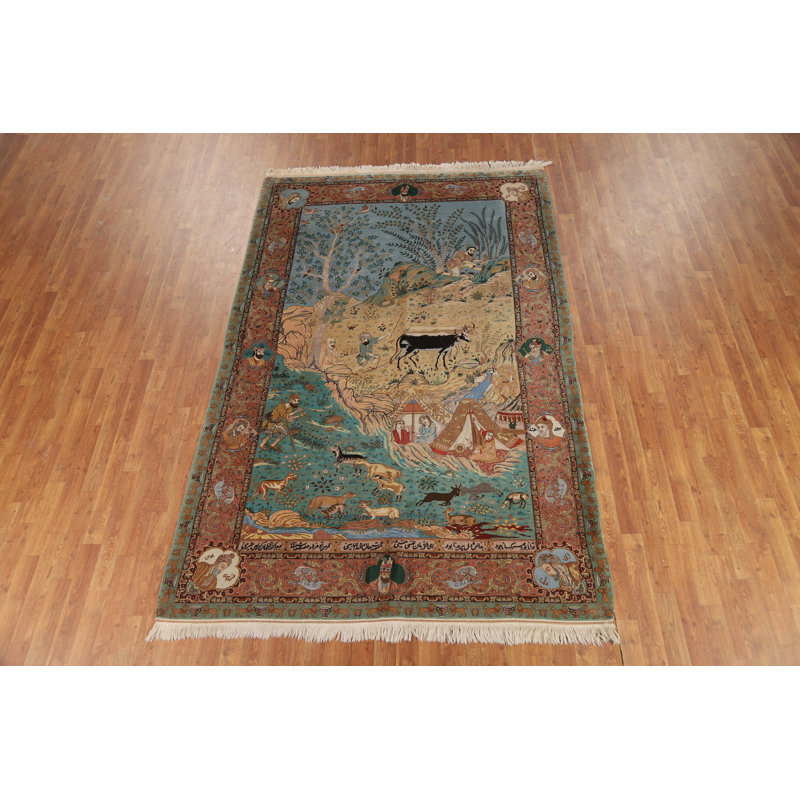 Tapis traditionnel à motif végétal 6 x 9