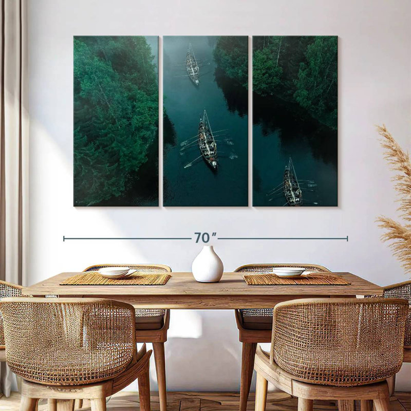 Alvord River Viking Ships, 42" H x 65" W