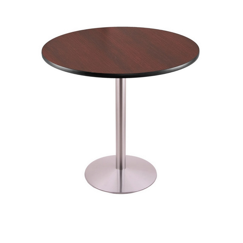 Table piédestal à hauteur de comptoir, Chrome, 36" H x 36" W x 36" D