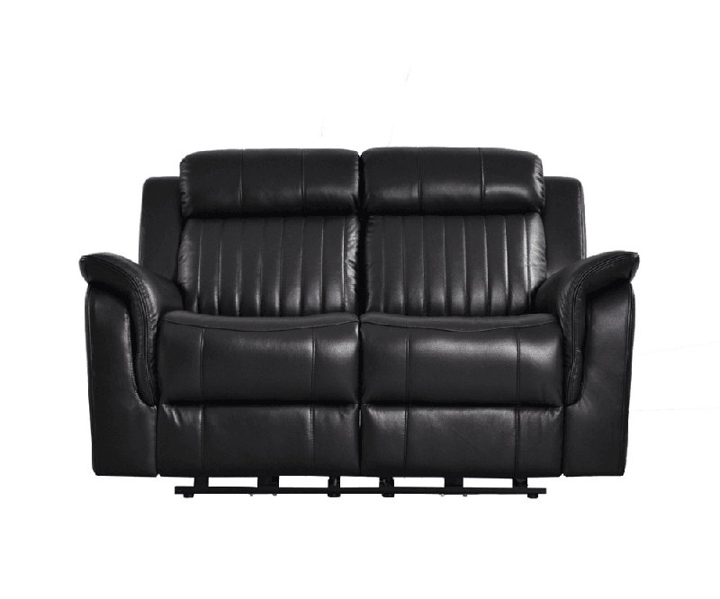 Cenaida Genuine Leather Electric Power Recliner 2 Seater Sofa, Black
