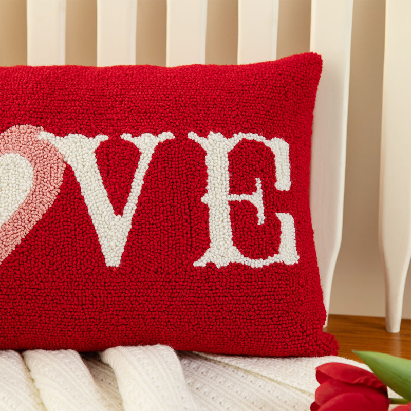 18"L Valentine's Hooked LOVE Pillow