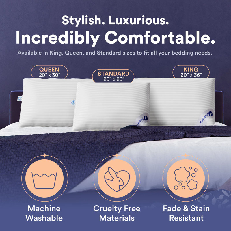 Superior Down 700 Fill Power Hungarian White Goose Down Pillow, 2 Pack, Standard, Soft