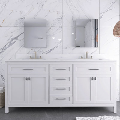 Aisa 72.59"" Freestanding Double Basin Bathroom Vanity Set -  Wildon HomeÂ®, 5519FB1F60B44799845D42AC35DE7A83